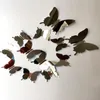 Mirror Surface Large Decal Party Wedding Decor Fashion Personality Wall Art Decorations 12pcs/set Butterfly Wall