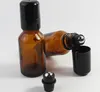 300PCS 5 ml Roll på rullflaskor för eteriska oljor Roll-on-påfyllningsbara parfymflaskde deodorantbehållare med svart lock SN419