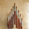 Nagelborstar Kolinsky akrylborste set av god kvalitet konst mink trähandtag gel byggare manikyr ritverktyg storlek 8249771964