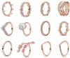 Designer sieraden 925 zilveren trouwring kraal fit Pandora Rose goud madeliefje verweven kroon ring uitsparing kubieke diamanten Europese stijl ringen verjaardag dames cadeau
