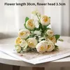 Dekorative Blumen Kränze Rose Rosa Silk Bouquet Pfingstrose Künstliche 5 Große Köpfe 4 Kleine Bud Braut Hochzeit Dekoration Gefälschte Faux