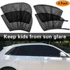 Gardin draperier 4 pack sommar uv skydd bil fram bakre sidofönster solskugga anti-mygg solskedet nät mesh för sedan sUV MPV