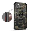 Camouflage Kickstand Uchwyt Przypadki do iPhone 11 12 Pro Max Armor PC + TPU Magnet Pierścień Odporna na wstrząsy Telefon Ochronna Wstecz