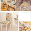 Chair Covers Stretch Printed Seats Cover Elastic Slipcovers Kitchen Seat Case Restaurant Banquet Hotel Home Decor ZWL603-WLL