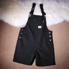 Sommar män bib byxor solid färg casual shorts jumpsuits streetwear joggers multi fickor mode suspenders cargo overalls 210721