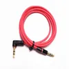 1.2m 4ft Rood 3.5mm Male Naar Male 90 graden Rechthoek AUX AUDIO-verlengkabel voor MP3 MP4 Luidspreker Hoofdtelefoon PC