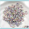 Nail Salon Health Beautynail Art Décorations 10 Pcs Creux Ange Anneau Strass Ab Flamme Couleur Caméléon 3D Circulaire Forme Ronde Décor Je