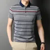 Men's Polos Ymwmhu 2022 Arrival Men Shirt Cotton Short Sleeve Striped Summer Tops Casual Korean Style For Man Clothing