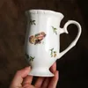 Style sądowe kremowe dragonfly motyl goblet deser talerz/vintage popołudniowy zestaw herbaty spodki