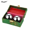 2pcs Baoding Balls Silver Home Outdoor Antistress Dito Esercizio Terapia Pallamano Attrezzature Per Il Fitness Assistenza Sanitaria Durevole