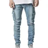 Fashion Skinny Jeans Uomo Casual Pocket Pants Pants Abbigliamento Jogger Denim Ropa Hombre 211111