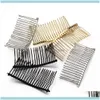 Fasce per capelli Jewelry6Pcs / Lot 10 15 20 30 Denti Nero / Oro / Rodio Pin Wedding Aessories Pettini per capelli da sposa Risultati gioielli fai da te Drop Delivery 20