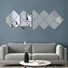 9/16/32 st badrum Mirrow Wall Decorative Self Lime Furniture Films 15x15cm Square Quality Mirror Foil Stickers