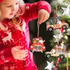 Julgran hängande ornament Träbil Hängsmycke Nyår Gåvor Xmas Tillbehör Heminredningar XBJK2109