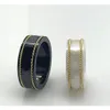 18k Gold Rim Couple Ring Fashion Simple Letter Ring Quality Ceramic Material Ring Fashion Jewelry Supplyl