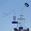 color Dab rig vaso de vidrio bong tubería de agua gruesa 14 mm junta recicladora de vidrio bong con tubo de quemador de aceite de vidrio de 14 mm