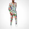 tute larghe a maniche lunghe con stampa di moda Set tute da festa da uomo Abiti autunnali Hawaii Abito a due pezzi Pantaloni