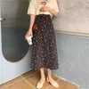 Empire LONG Skirts Women Retro Chic Fashion Soft Chiffon Summer Vacation Ladies Clothing Floral Korean Femme Skirt 210529