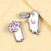 Pins, Brooches 2Pcs/set Personality Enamel Pins Cartoon Smoke Ghost Brooch HIGH TILL I DIE Mental Jeans Lapel Badges Pin Jewelry Gifts