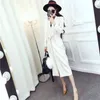Women's Spring Autumn Trenchs Korean Vsolid Color Lace-up Long-sleeved Coat Loose Slim Mid-length Trench LL616 210506