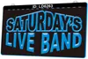 LD6263 Saturday's Live Band 3D-Gravur LED-Lichtschild Großhandel Einzelhandel