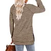 Frühling Herbst Mode Lässig Lose Tunika Top Kleidung O Hals Langarm Einfarbig Sweatshirt Damen Pullover Hoodie 210728