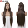 Wignee Straight Wig With Brown Highlights Long Wig Middle Lace Wig Synthetic Hair Heat Resistant Wigs For Women Cosplay Hair S0826