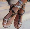 2021 Sandálias Romanas de Verão Mulheres Sapatos PU Couro Corrente Correntes Thong Gladiador Flat Toe Ring Beach Shoes Plus Size Y0721