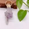 Natural Rough Skeletal Amethyst Electroformed Crystal Pendant Handmade Glued Irregular Purple Quartz Raw Mineral Rock Amulet Reiki Stone Point Branch Pendants