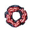 Hair Accessories Women Girls Us flag Independence Day Scrunchies 4th of july Elastic Ring Ponytail Holder Hairbands Rubber Band Scrunchty M3478