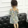 Family Look Matching Mother And Daughter Clothes off shoudler Floral Dress For Mommy And Me Kids Girls Mom Daughter Dresses 210713