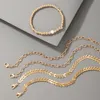Enlace, cadena 5pcs / sets Pulseras de oro de la hoja bohemia para las mujeres encantos Accesorios de joyería ajustables con cuentas al por mayor