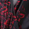 Mujeres V cuello vintage vestido midi estampado floral casual damas rectas linterna manga larga chic es robe femme 210508