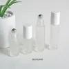 包装チューブの上の5ml 10mlの白いふたの曇らされたガラスローラーボトル化粧品ロール包装のチューブ
