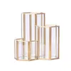 Yooap Gold Glass Makeup Brush Holder Organizer Copper Vintage Handmade Hexagon Pen Cosmetic Eye Eye Liners Exclseories صناديق الصناديق