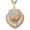 2021mens bijoux hip hop glacé le pendentif collier de créateur de luxe bling diamant cubain lien chaîne de grands pendentifs lion animal rappeur 1189990