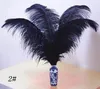 Barwione Pióra Strusie White Black Fluffy Plumes Ostrich Pióra Trójka Boa Wedding Party Stage Home Boże Narodzenie Decor DIY Pióro 8-10 "