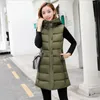 Kvinnors västar 2022 Autumn Women Waistcoat Female Winter Slim Hooded Vest Ladies Big Size 3xl Outerwear Colete Feminina ärmlös kappa CM585