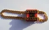 Kubansk kantkedja 18 K g / F Thai Baht Gold Halsband 24 "Tunga smycken tjock lång n16