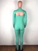 Güz Kış Seksi Kadınlar Artı Boyutu Takım Elbise İki Parçalı Set Uzun Kollu Kazak + Kırpma Üst Şerit Tulum Katı Renk Tulum Gece Kulübü