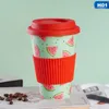 Mugs 500ml Eco-Friendly Bamboo Fibre Coffee Mug Cup With Lid Portable Outdoor Travel Drinking Reusable Tea Water Juice