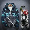 Męska Kapturem Wiatrówka Płaszcz Mężczyzna Outwear Męskie Casual Camouflage Hoodie Kurtka baseballowa Jesień Hip Hop Drukuj ubrania 210811