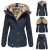 Kvinnorjackor Kvinnor Trench Lapel Womens Button Coat Overcoat Ladies Jacket Lång vinterutkläder lättvikt