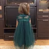 Baby Girls Letnia Koronki Tutu Zielona Dress Dzieci Dzieci 2020 Nowy Rękaw Mniej Piękny Moda Odzież, Czerwony / Zielony / Beige / Brown Q0716