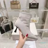 Designer- Fashion Womens Boots Autumn High Heel 65mm Ankel Booties Knight Cow Leather Winter Rubber Non-Slip Zip Goblet Shoes