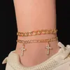 Anklets Flatfoosie Punk Golden Babygirl Letter For Women Multi Layer Metal Link Chain Ankle Bracelet Boho Beach Barefoot Jewelry