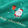 クリスマスフェイスタオル赤サンタクロースコットンタオル新年ギフトホームバスルーム洗濯ハンドタオルW-01262