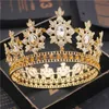 Luksusowa ślubna korona panna młoda Tiaras i korony Queen włosy biżuteria Crystal Diadem Prom Headdress Head Accessorie Pageant X0625