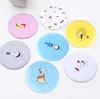 Ronde vorm make-up mini spiegels cute cartoon patroon draagbare compact cosmetische kleine spiegel schoonheid gereedschap vrouwen vakantie promotie giveaway gift gift