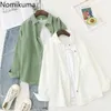 Nomikuma Vintage Corduroy Shirt Dames Lange Mouw Koreaanse Stijl Losse All-match Blouse Vrouwelijke Casual Stijlvolle Blusas Mujer 3E070 210514